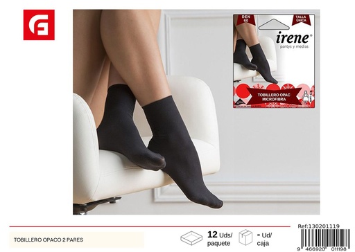 [130201119] Medias tobilleras opacas 2 pares - Calcetines para hombre