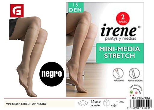 [130240044] Mini panty stretch 2 pares negros - Accesorios de ropa