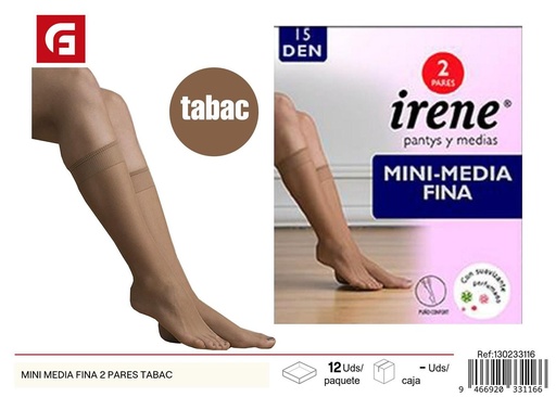 [130233116] Medias finas mini 2 pares tabaco - Accesorios de ropa