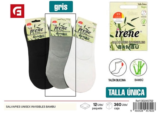 [130245702] Salvapies unisex invisibles de bambú para confort y estilo