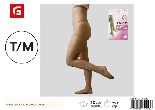 [130200580] Panty espuma con braga tabaco T/M - Ropa íntima y accesorios de mercería