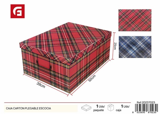 [20237023] Caja de cartón plegable escocesa - Regalos y empaques