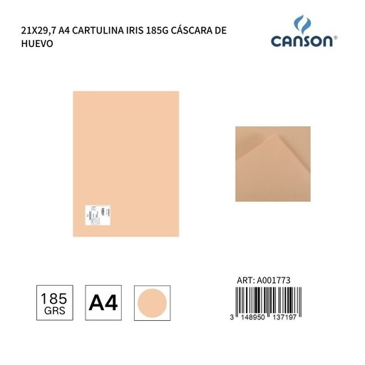 [A001773] Cartulina A4 21x29.7 185g cáscara de huevo - Materiales de papelería e impresión