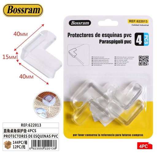 [622013] Protectores de esquinas PVC 4pcs para protección de muebles