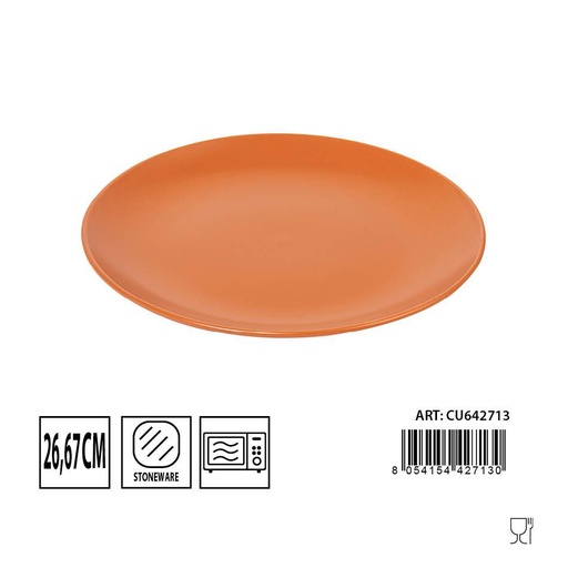 [0229986] Plato plano color Caramelo Mate 26,67CM - Cocina   Vajilla