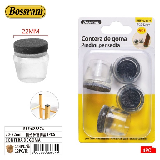 [623874] Tapas de goma para patas de mesa 20-22mm 4pcs - Accesorios de mesa