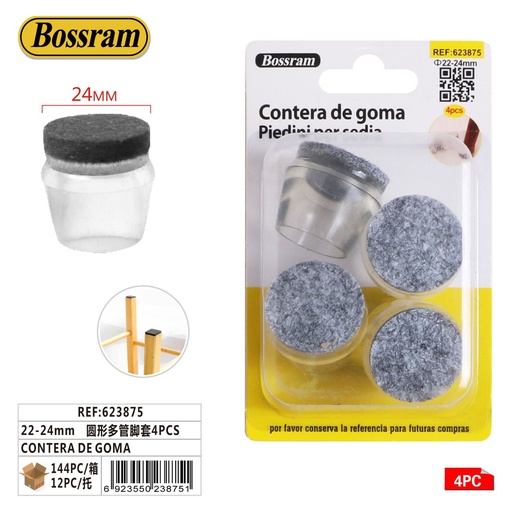 [623875] Contera de goma redonda 22-24 mm 4 pcs - Suministros de ferretería