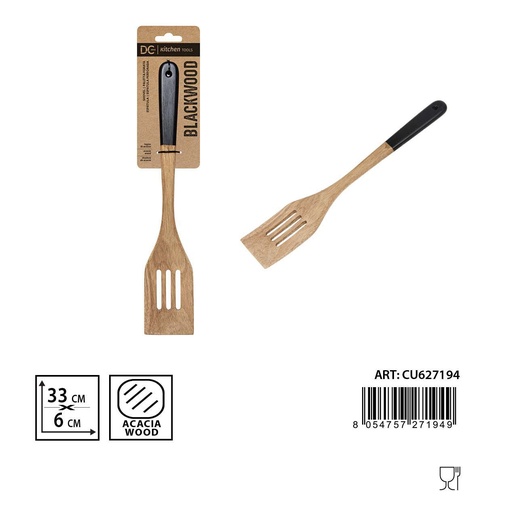 [0234722] Paleta perforada de acacia 33x6 cm - Accesorios de cocina de madera