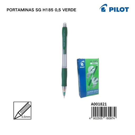 [A001821] Portaminas Pilot SG H185 0.5 verde para escritura precisa