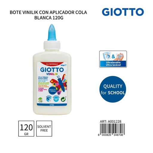 [A001228] Bote Giotto Vinilik aplicador cola blanca 120 g - Papelería