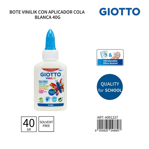 [A001227] Cola blanca lavable Giotto 40g - Artículos de papelería y manualidades
