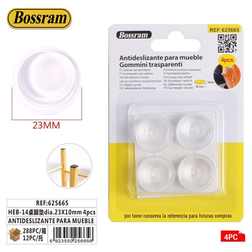 [625665] Antideslizantes para muebles dia.23x10mm 4pcs para patas de muebles