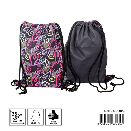 [0235047] Mochila saco corazones L 35x25cm