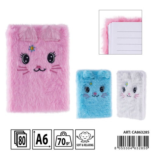 [0234764] Memobook peluche A6 12,5x16cm 70g 80 hojas 1 rayado