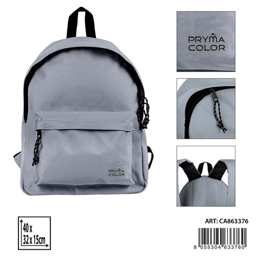 [0235536] Mochila gris size grande 40x31x15 cm - Accesorios de papelería y mochilas