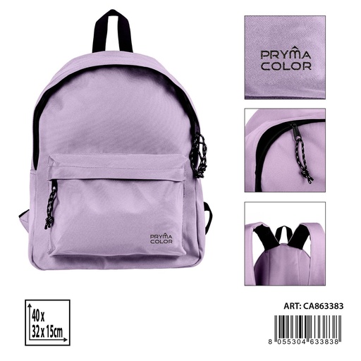 [0235544] Mochila grande 40x31x15cm lila pastel para escolares