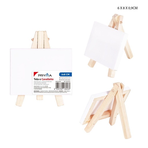 [0219603] Caballetes de madera con lienzo 6x8 cm - Accesorios de arte y equipos de pintura