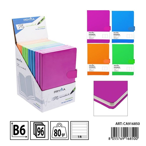 [0216115] Libreta con cierre magnético fluo B6 128 hojas - Original para notes