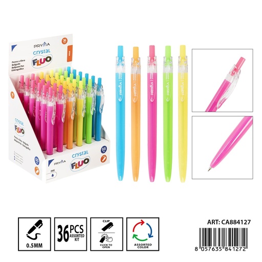 [0234179] Bolígrafo cristal fluo 0.5 mm azul - Herramientas de escritura
