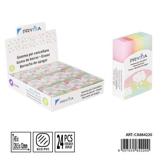 [0233691] Goma de borrar arcoíris 45x29.5x12mm - Material de papelería