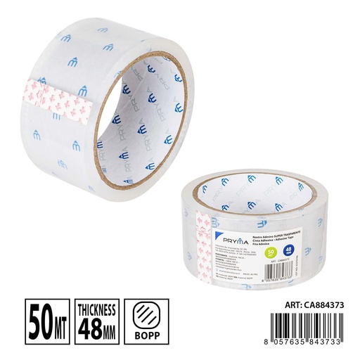 [0234112] Cinta adhesiva super transparente 48mmx50m - Cinta de uso escolar