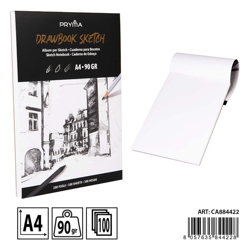 [0234257] Cuaderno de dibujo A4 100 hojas 90g - Papelería y arte