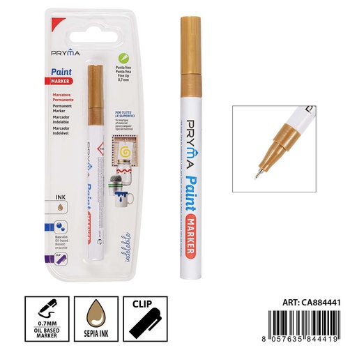 [0234478] Marcador de pintura punta fina 0.7mm oro - Ideal para marcar y decorar