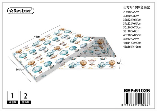 [51026] Caja rectangular 10 piezas 46x36.5x10cm para almacenamiento y regalos