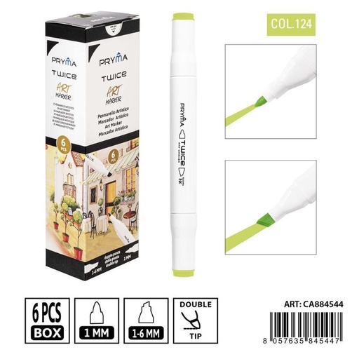 [0234970] Rotulador de doble punta 2-5/3mm color 124 - Artículos de escritura