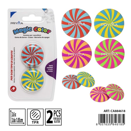 [0235077] Goma de borrar en forma de dulce 2 pcs - Papelería y borradores