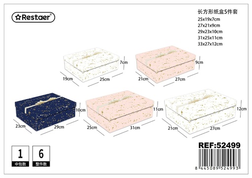 [52499] Caja de cartón 5 piezas - Artículos de regalo