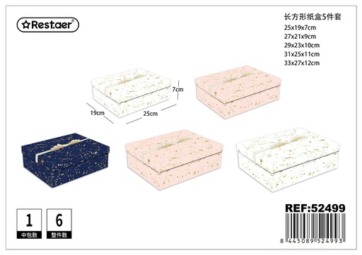 [52499] Caja de regalo rectangular 5 piezas para presentación y embalaje