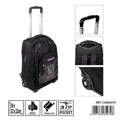 [0235027] Mochila escolar con ruedas L/Cyber 50x32x22cm - Mochilas escolares y útiles