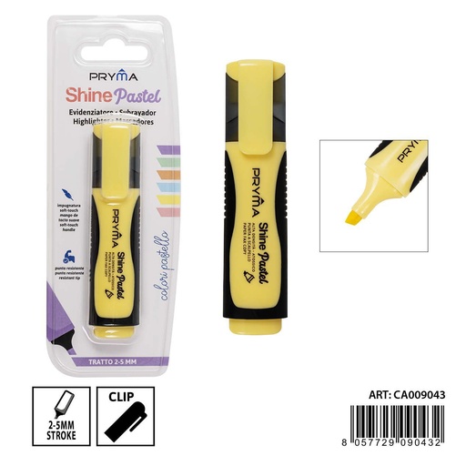 [0236656] Subrayador color pastel 2/5mm amarillo - Papelería escolar y útiles de escritura