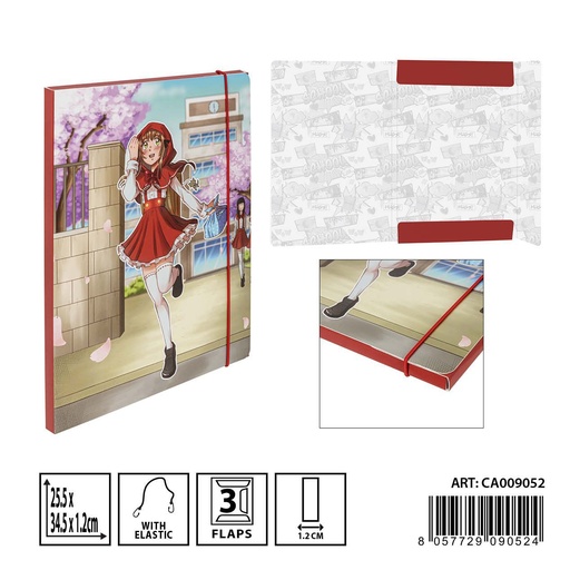 [0236940] Carpeta 3 Solapas elástica redonda 25.5x34.5x1.2 cm - Papelería