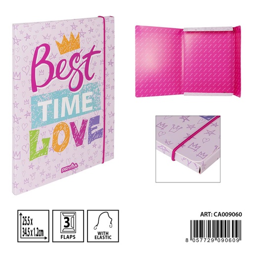 [0236705] Carpeta de 3 solapas elástica 25.5x34.5x1.2cm - Papelería y organización