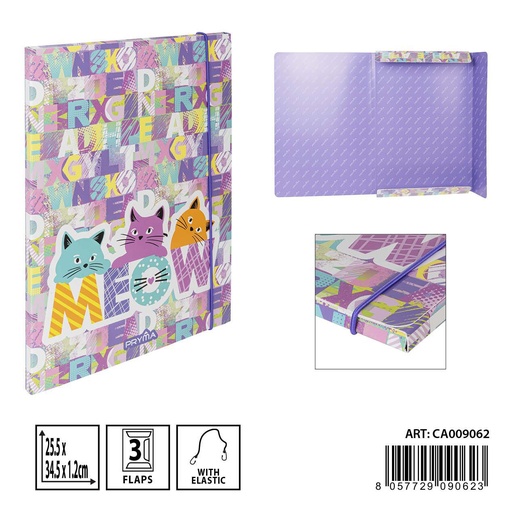 [0236707] Carpeta elástica redonda de 3 solapas 25.5x34.5 cm - Archivadores y carpetas de oficina
