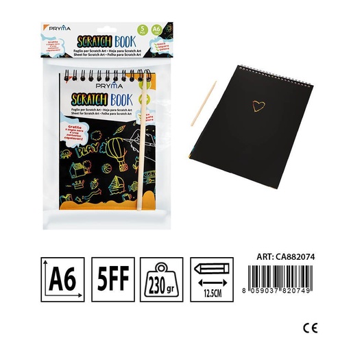 [0231619] LIBRETA RASCABLE A6 10X14CM 5PZ - Materiales de dibujo