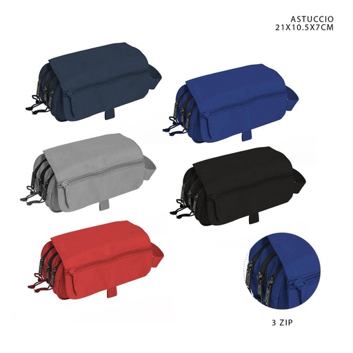 [0230831] Estuche de lápices tres capas 21x10.5x7 cm - Organización para mochilas y útiles escolares