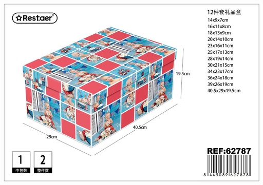 [62787] Caja 12 piezas 40.5x29x19.5 cm - Artículos de regalo