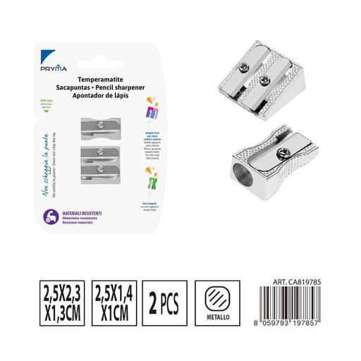 [0230556] Sacapuntas doble 2pz 2.5x2.3x1.3cm 2.5x1.4x1cm - Papelería 