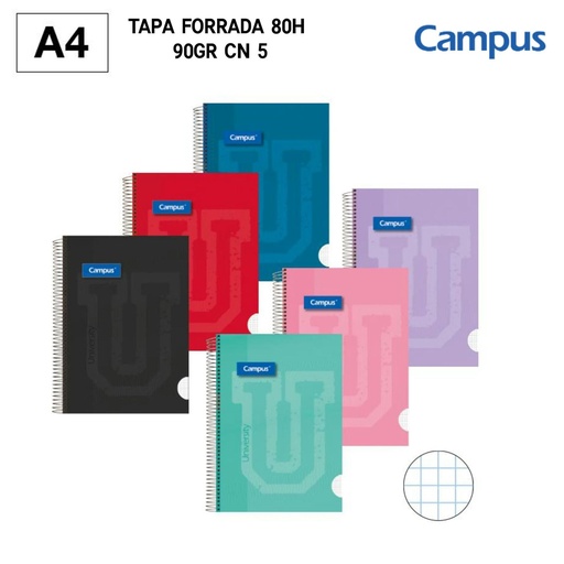 [A001084] Bloque espiral A4 forrada 80H 90g CN 5 - Cuaderno