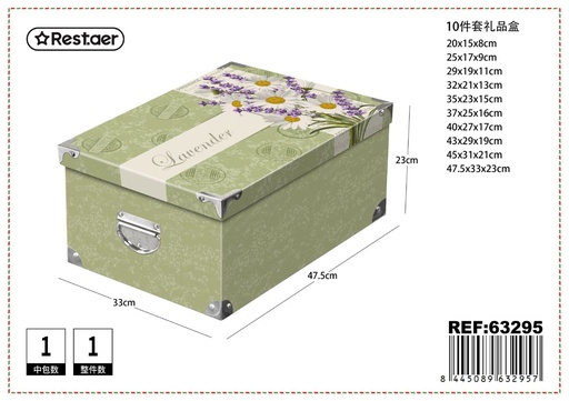 [63295] Caja de regalo 10pcs con cierre de metal 47.5x33x23cm