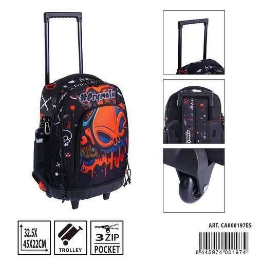 [A000965] Mochila con ruedas 45x22x32.5cm para niño para facilitar el transporte