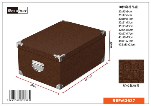 [63637] Caja de regalo 10 piezas con cierre de metal 47.5x33x23cm ideal para embalaje