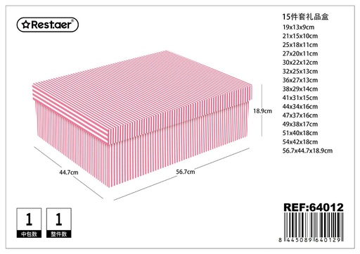 [64012] Caja de regalo 15 piezas 56.7x44.7x18.9cm para celebraciones