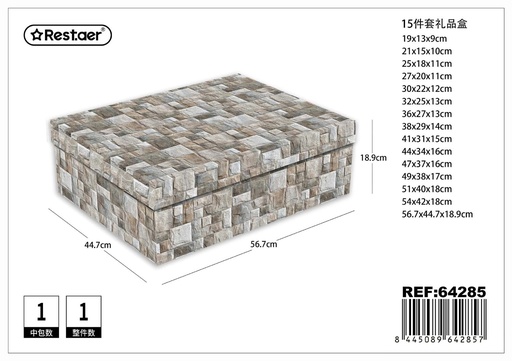 [64285] Caja de regalo de cartón con 15 piezas 56.7x44.7x18.9cm