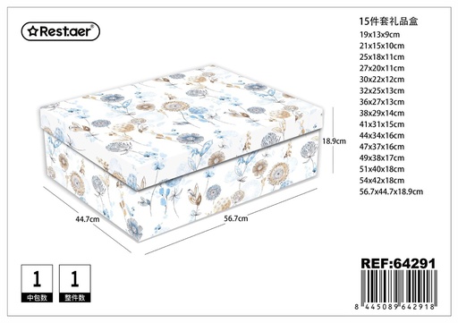 [64291] Caja de cartón de regalo 15 piezas 56.7x44.7x18.9cm para embalaje