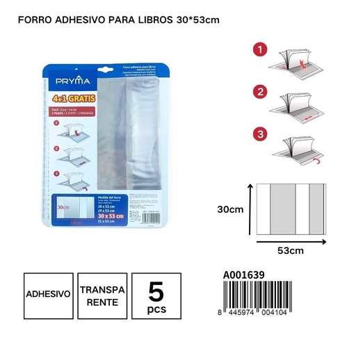 [A001639] Forro adhesivo para libros 30*53 cm - Papelería