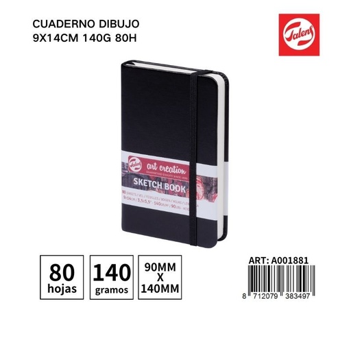 [A001881] Cuaderno de dibujo 9x14 cm 140g 80 láminas - Material escolar